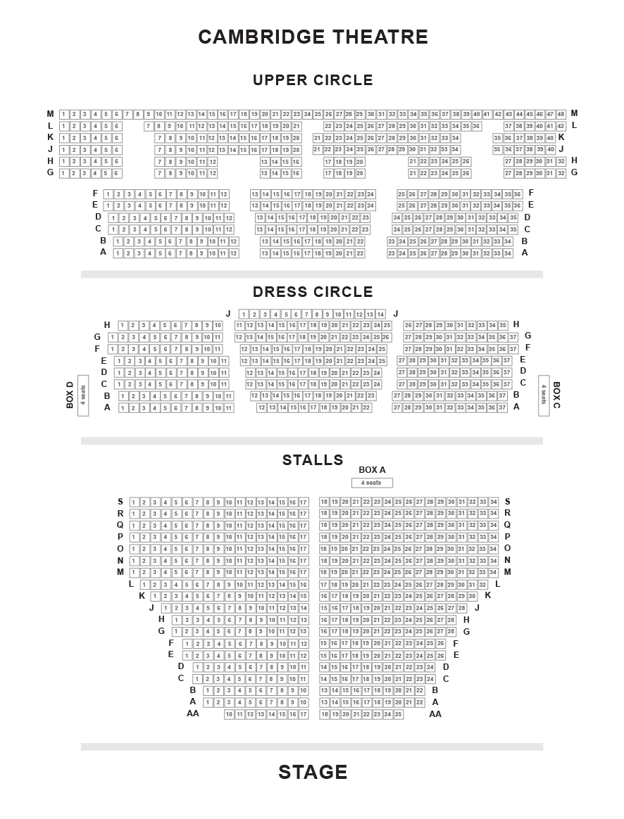 Cambridge Theatre London Seating Chart