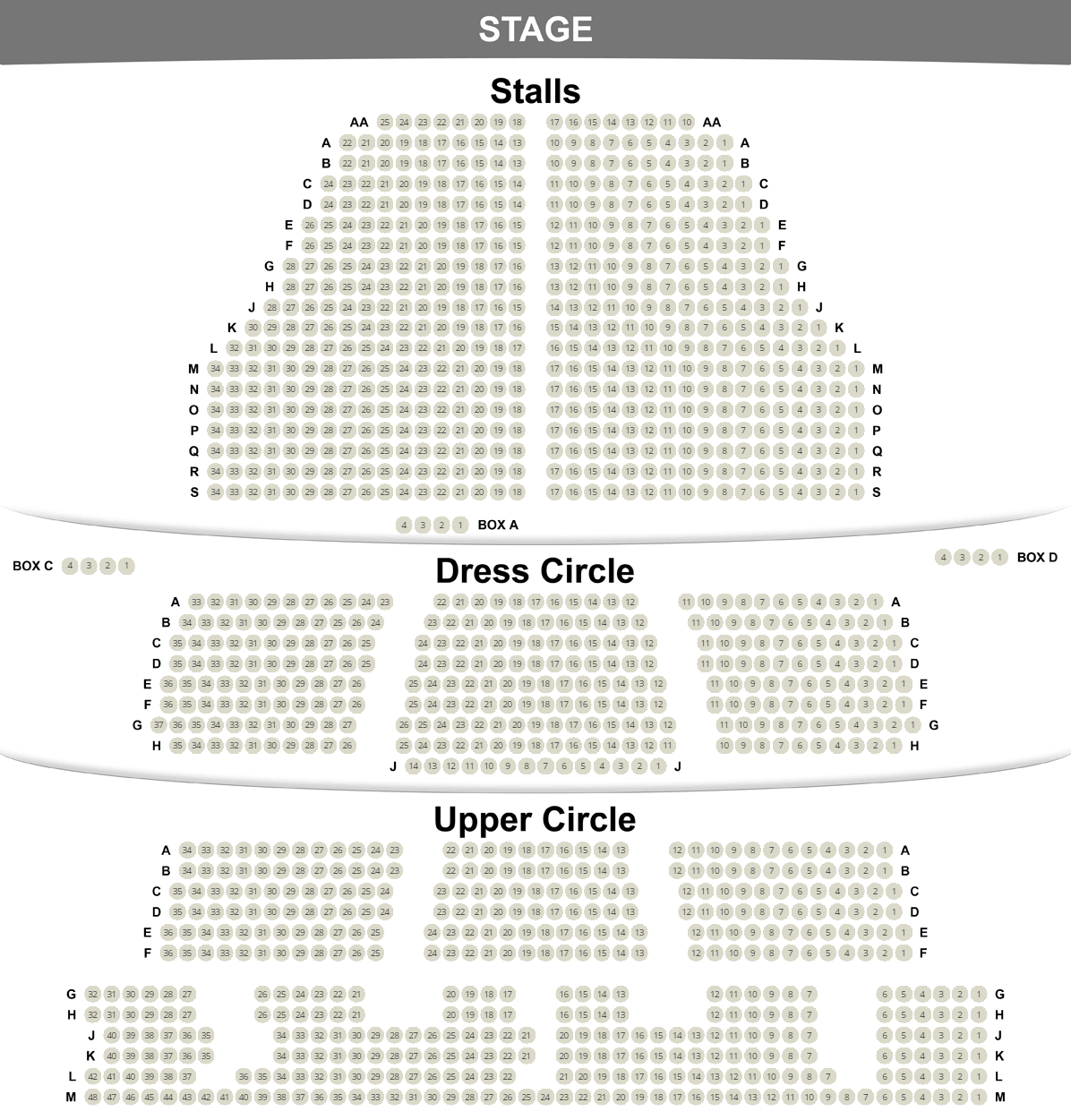 Seating Plan Cambridge Theatre